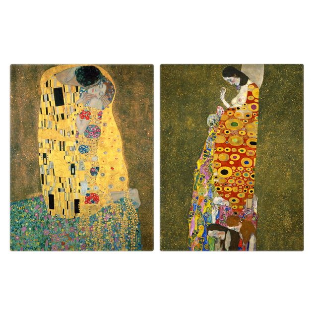 Protection plaque de cuisson Gustav Klimt - Baiser et espoir
