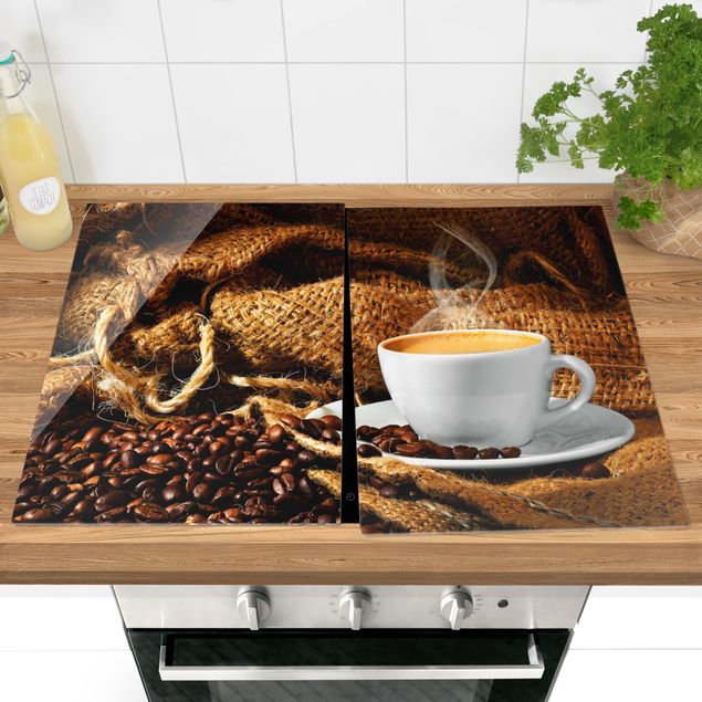Cache plaques de cuisson café & pâtisserie Café du matin