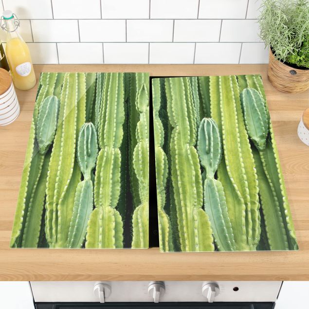 Cache plaques de cuisson fleurs Mur de cactus