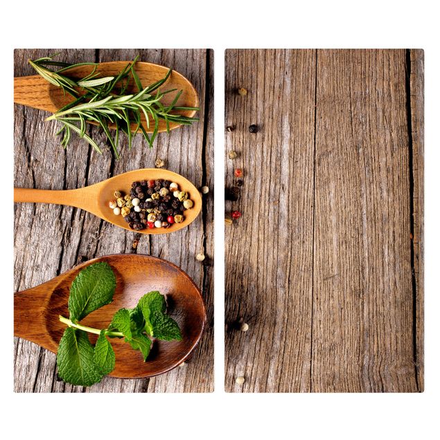 Cache plaques de cuisson en verre - Herbs And Spices