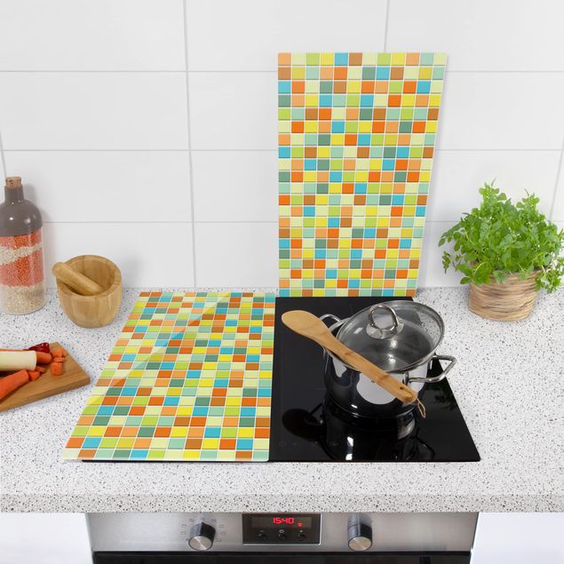 Cache plaques de cuisson en verre - Mosaic Tiles Summer Set