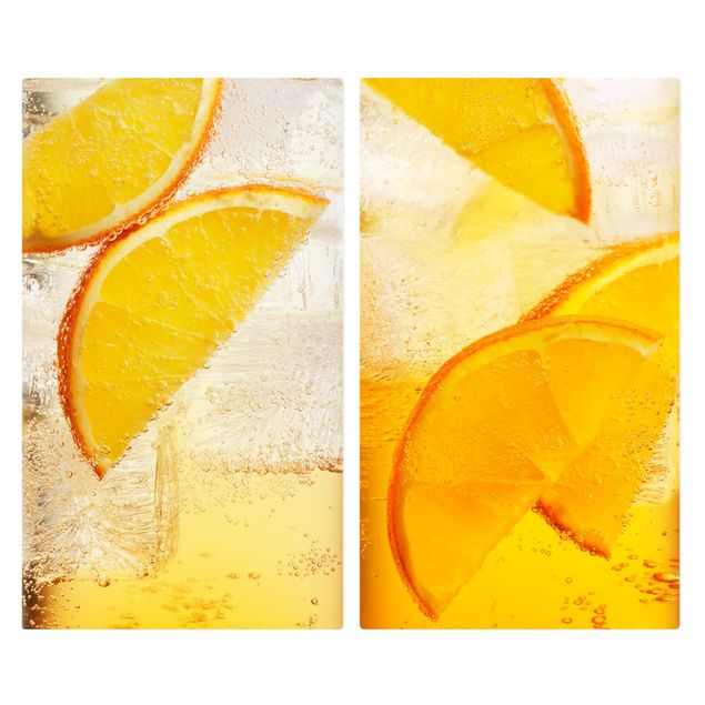 Cache plaques de cuisson en verre - Orange On Ice