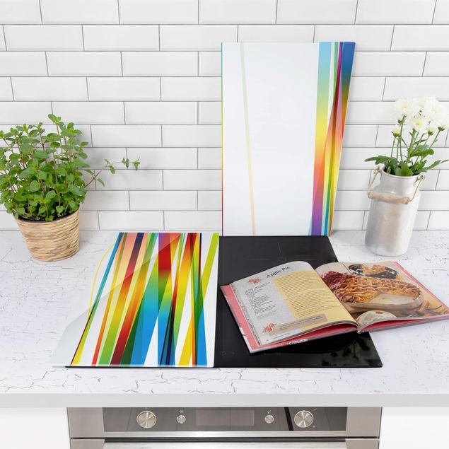 Cache plaques de cuisson en verre - Rainbow Stripes