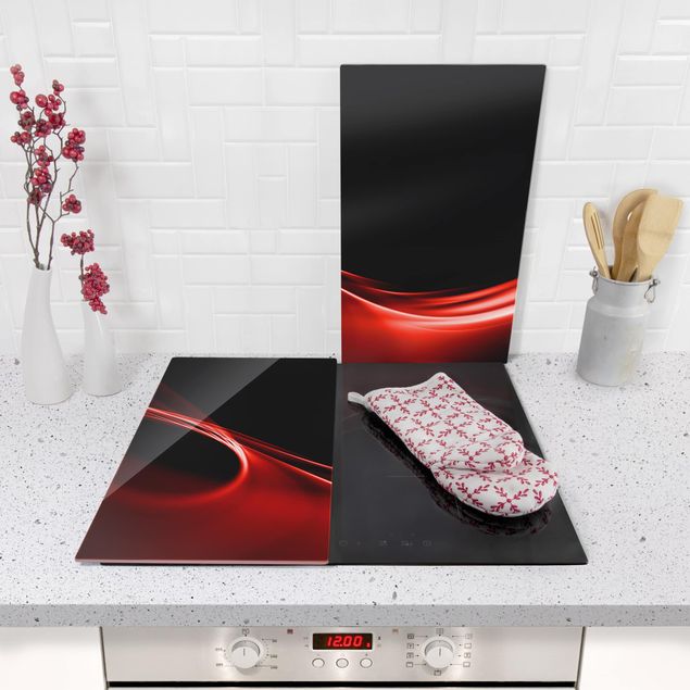 Cache plaques de cuisson en verre - Red Wave