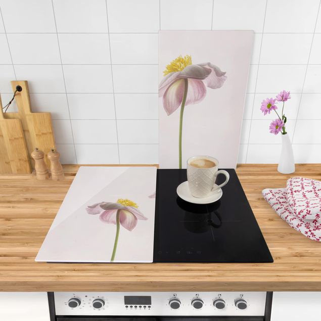 Cache plaques de cuisson Fleurs d'anémone rose