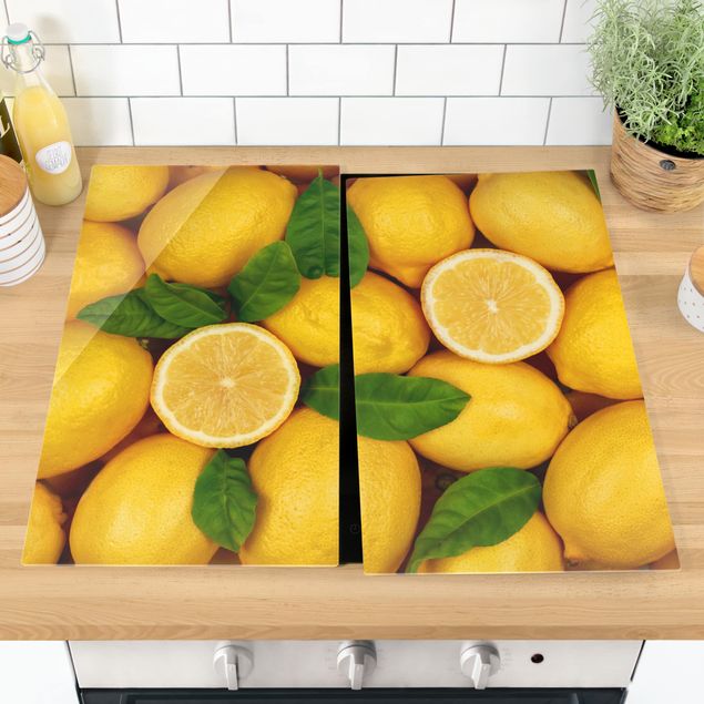 Cache plaques de cuisson fleurs Citrons juteux