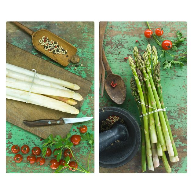 Cache plaques de cuisson en verre - Asparagus Compositions