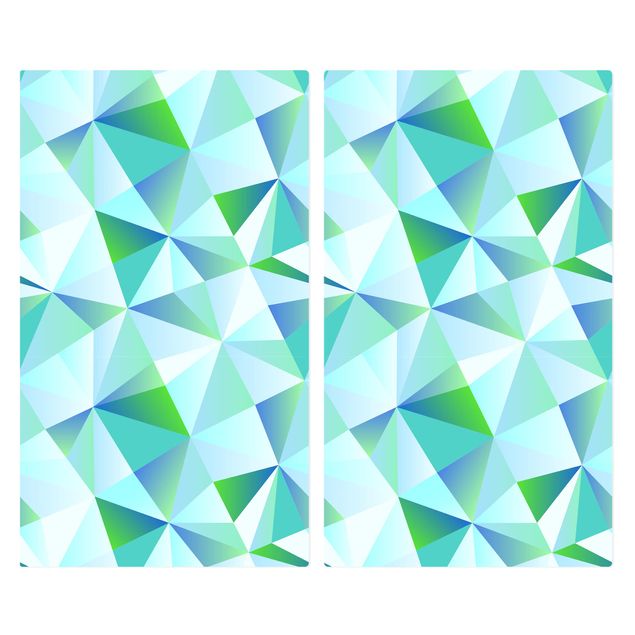 Cache plaques de cuisson en verre - Vector Pattern Turquoise