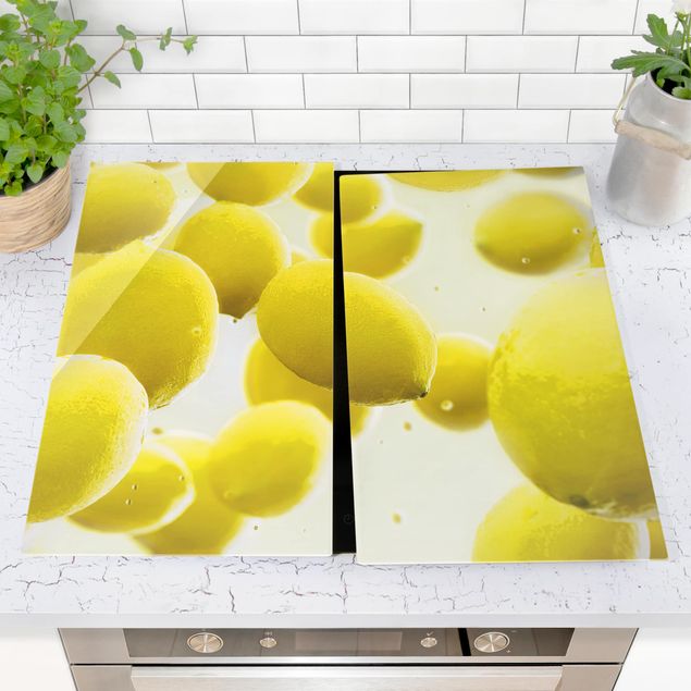 Cache plaques de cuisson fleurs Citrons dans l'eau