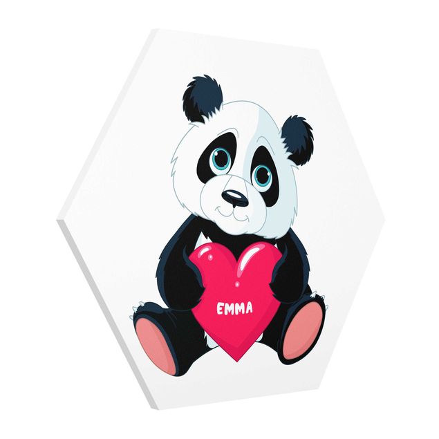 Tableau animaux Panda au cœur