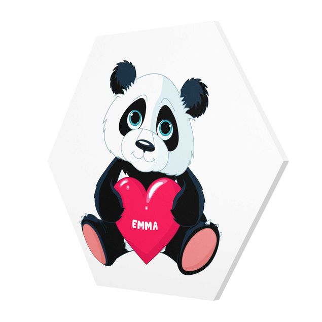 Tableau décoration Panda au cœur