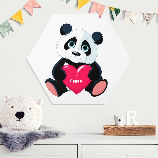 Décoration chambre bébé Panda au cœur