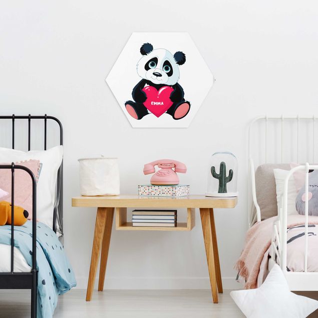Tableau moderne Panda au cœur
