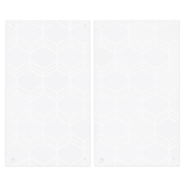 Cache plaques de cuisson - Hexagonal Dreams Pattern In Indigo
