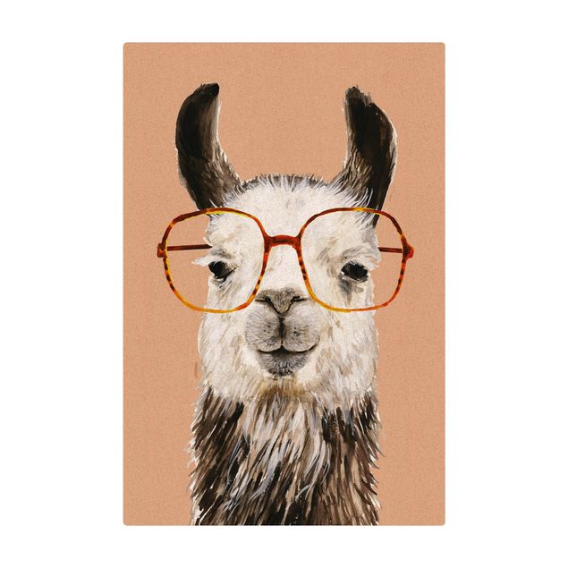 Tapis en liège - Hip Lama With Glasses IV - Format portrait 2:3