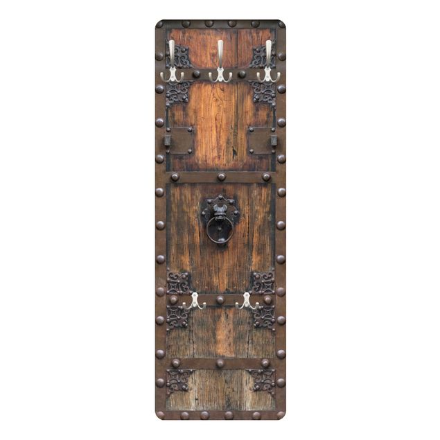 Porte-manteaux muraux marrons Historical Wooden Door