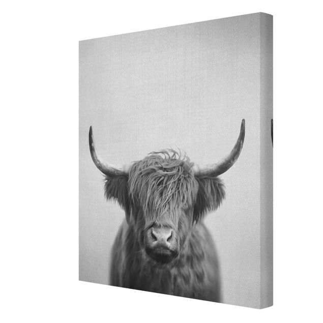 Tableau décoration Vache Highland Harry Noir et Blanc