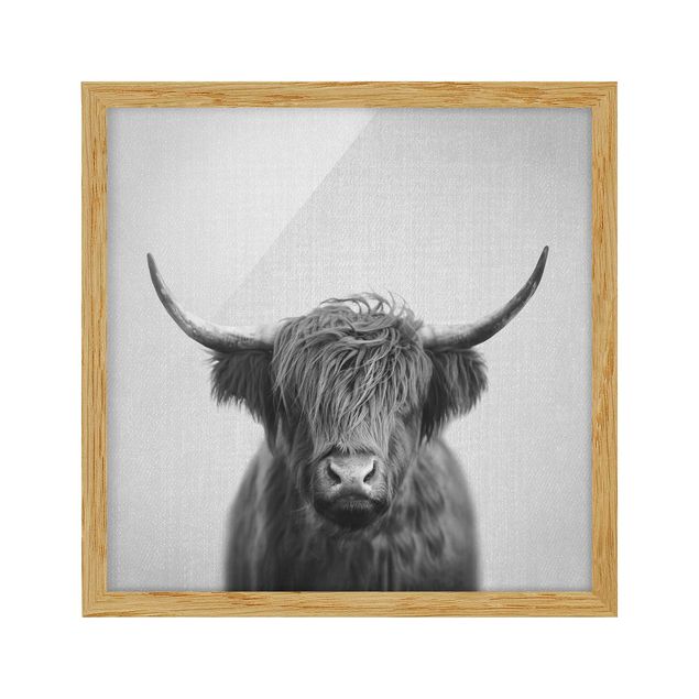Tableaux moderne Vache Highland Harry Noir et Blanc