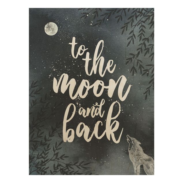 Tableaux en bois avec citations Love You To The Moon And Back