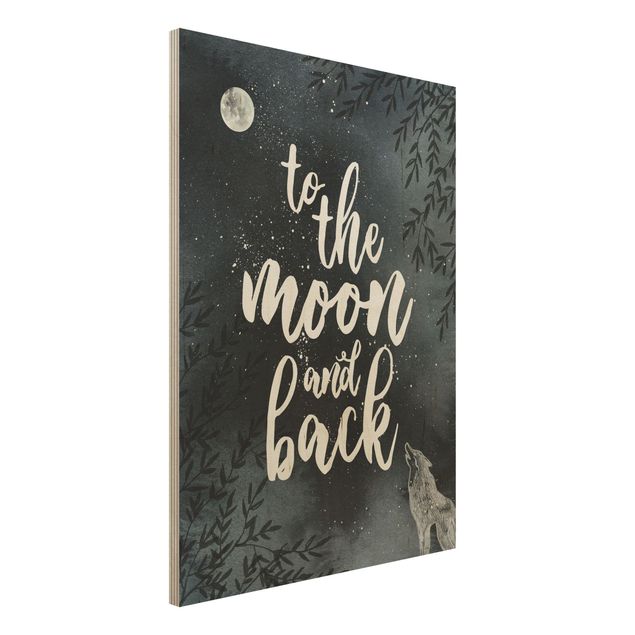 Tableau en bois - Love You To The Moon And Back