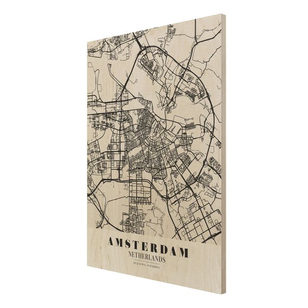 Tableaux Plan de ville d'Amsterdam - Classique