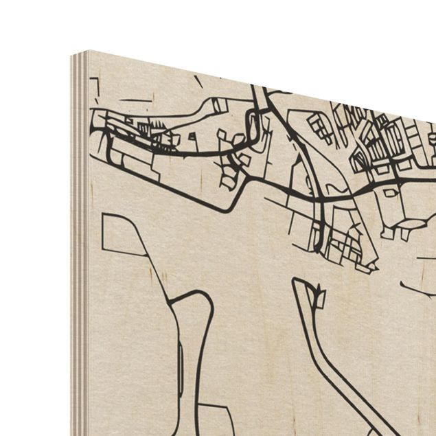 Tableau en bois - Amsterdam City Map - Classic