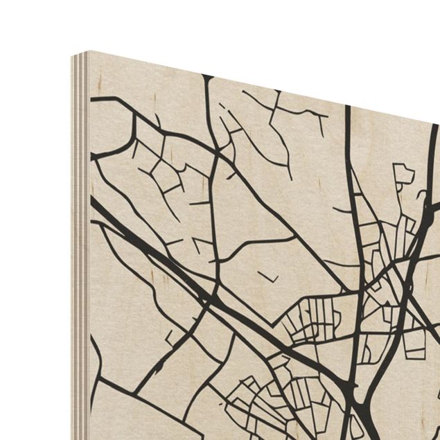 Tableau en bois - Hamburg City Map - Classic