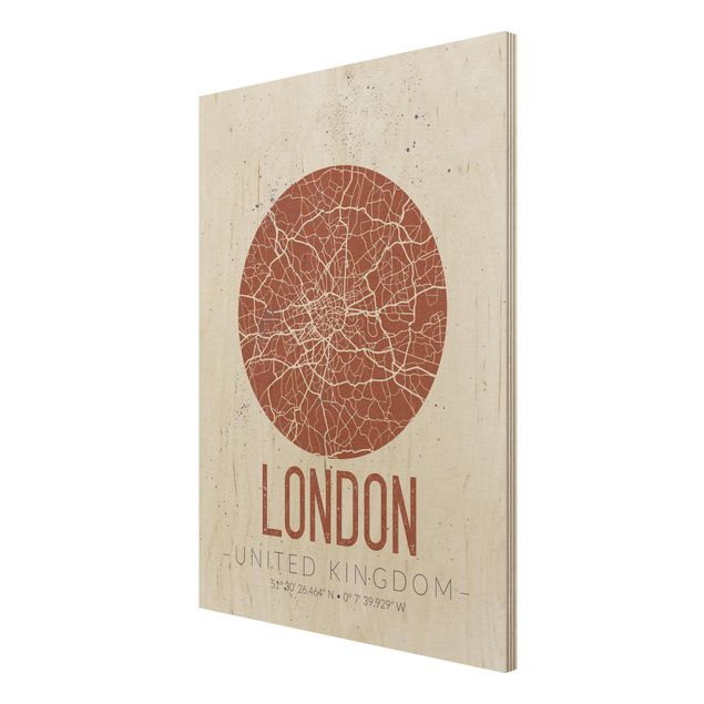 Tableaux Plan de Ville Londres - Rétro