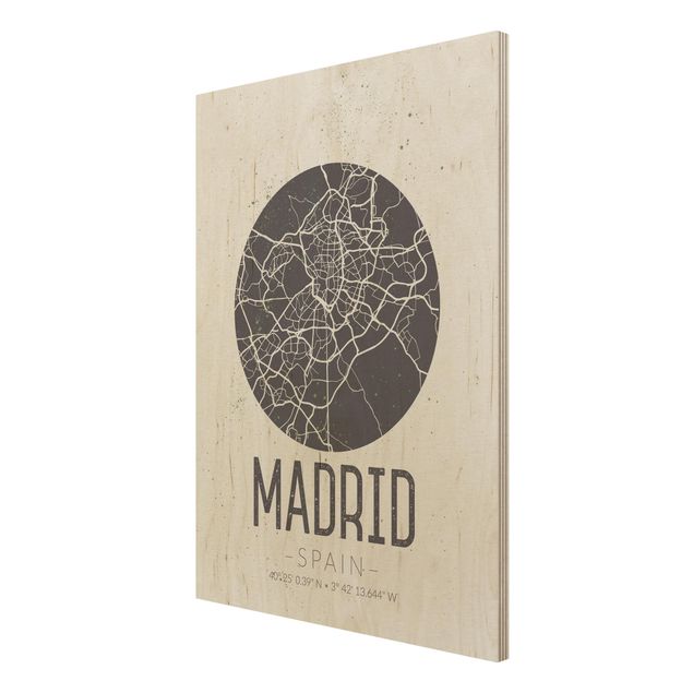 Tableau décoration Plan de ville de Madrid - Rétro