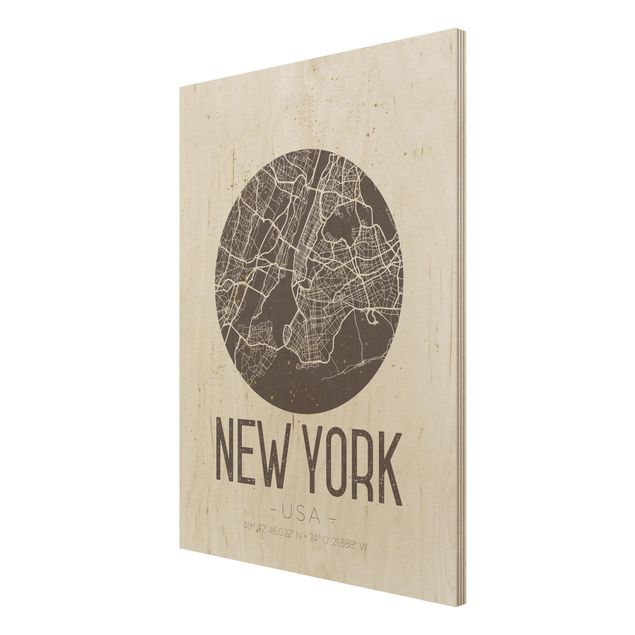 Tableaux muraux Plan de la ville de New York - Rétro
