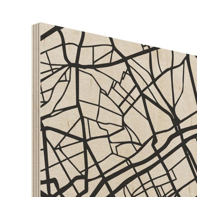 Tableau en bois - Paris City Map - Classic
