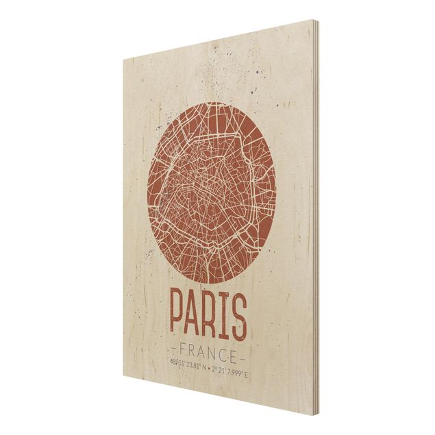 Tableau décoration Plan de ville de Paris - Rétro