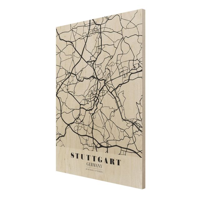 Tableaux muraux Plan de ville de Stuttgart- Classique