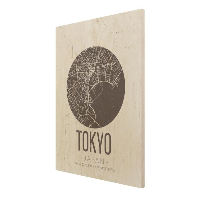 Tableau décoration Plan de ville de Tokyo - Rétro