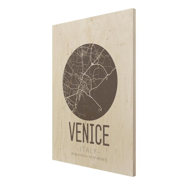 Tableau décoration Plan de la ville de Venise - Rétro