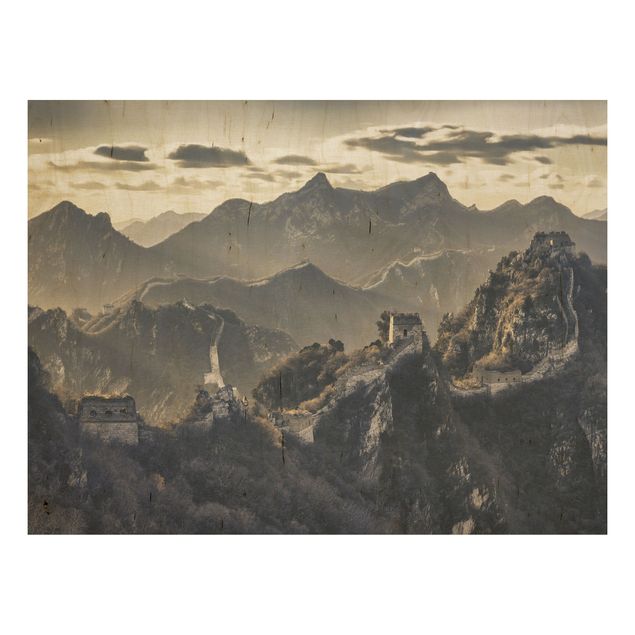 Tableaux en bois avec paysage La grande muraille de Chine