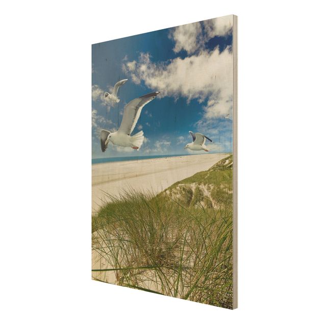 Tableaux en bois avec plage & mer Dune Breeze