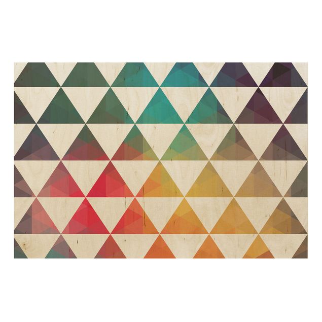 Tableaux muraux Impression sur bois - Géométrie des couleurs