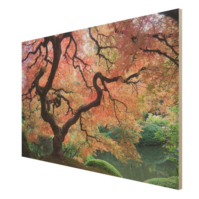 Tableaux en bois avec paysage Jardin japonais