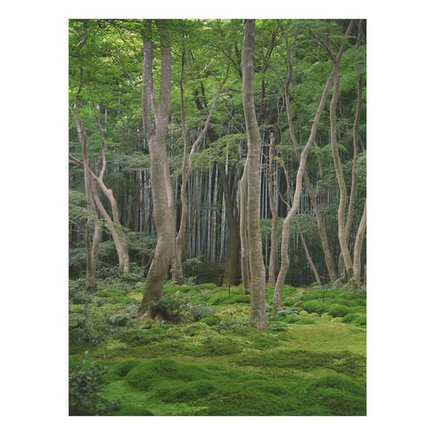Tableaux en bois avec fleurs Forêt japonaise