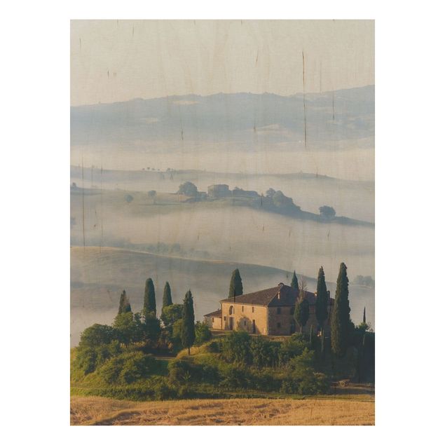 Tableaux en bois avec paysage Domaine de campagne en Toscane