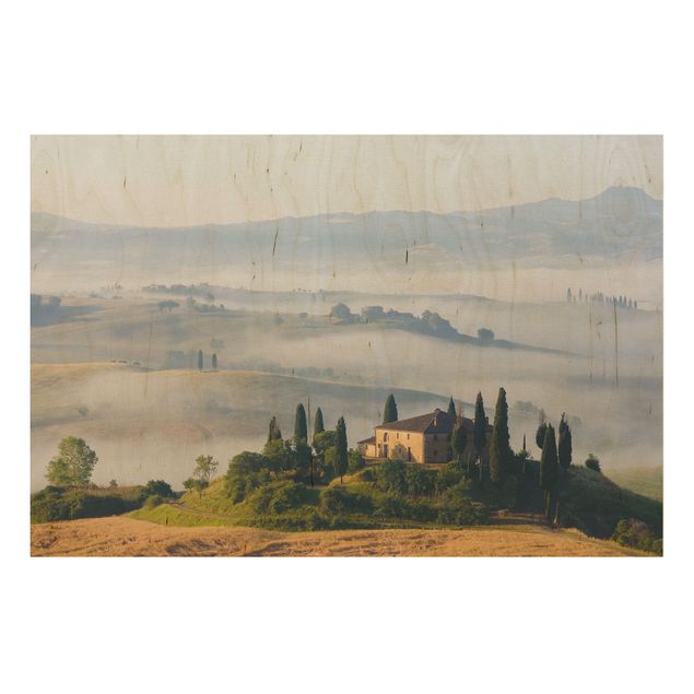 Tableaux en bois avec paysage Domaine de campagne en Toscane