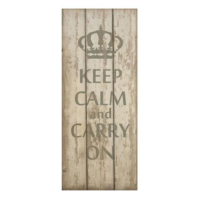 Tableaux en bois avec citations No.RS183 Keep Calm And Carry On