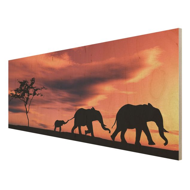 Tableau décoration Famille d'éléphants de Savannah