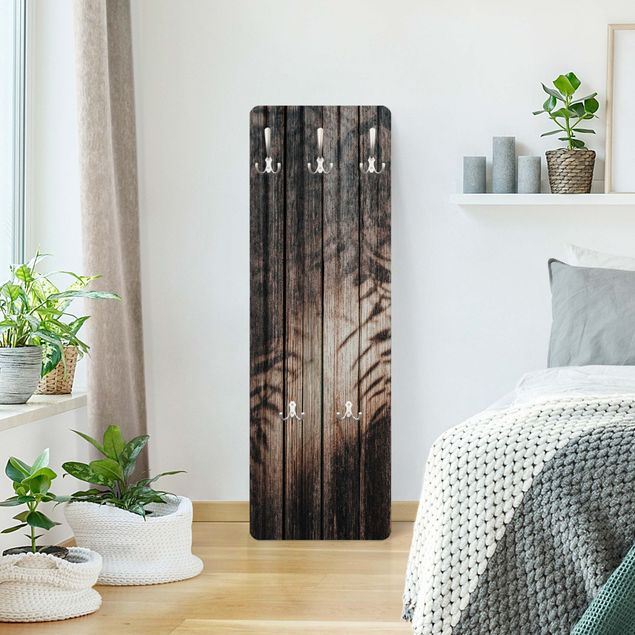 Porte-manteaux muraux effet bois Wooden boards with tropical shade