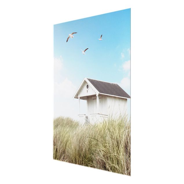 Tableau verre paysage Wooden Hut At A Beach
