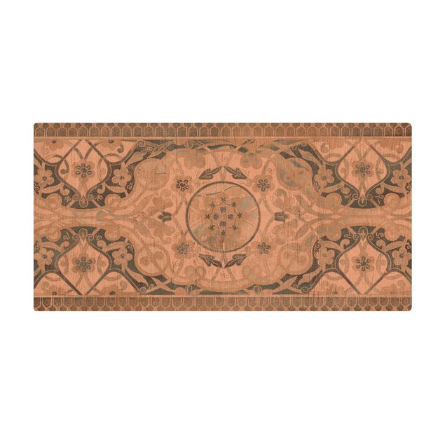 tapis salle à manger facile à nettoyer Panneaux en bois Perses Vintage I