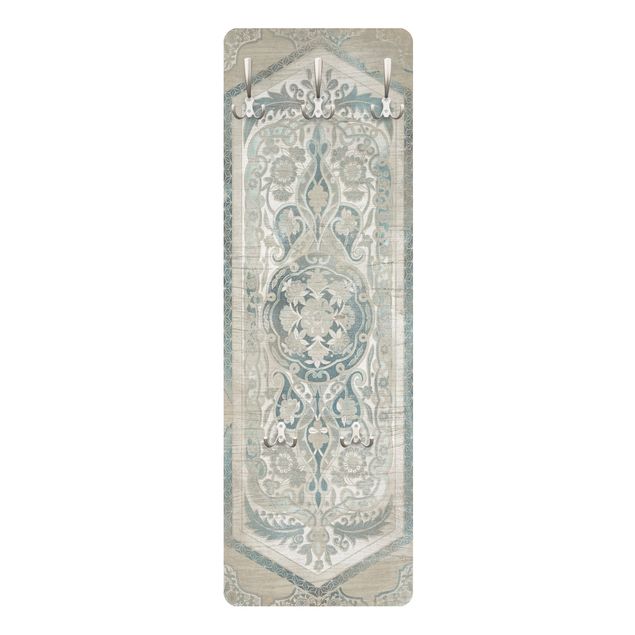 Porte-manteaux muraux blancs Panneaux en bois Perses Vintage IV