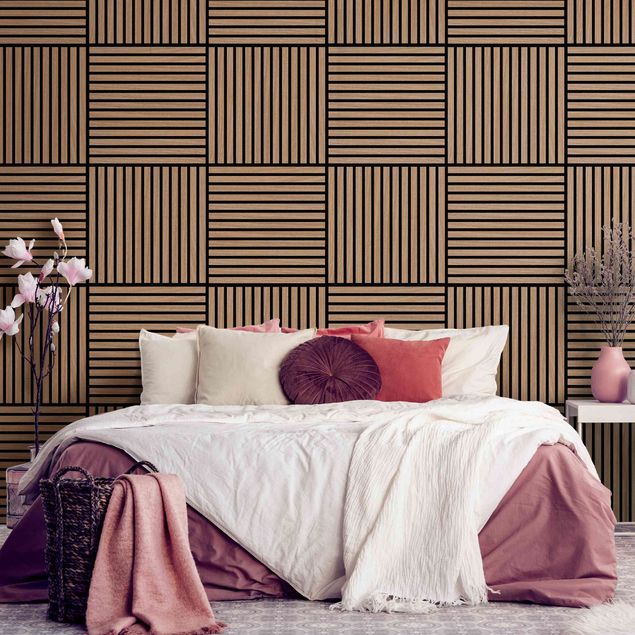 Tableau marron Mur en bois chêne foncé - 52x52 cm