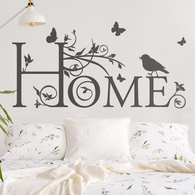 Stickers muraux citations proverbes Home floral